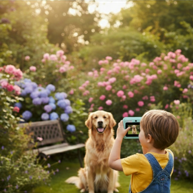 Aparat NATYCHMIASTOWY dla dzieci zdjęcia kolor selfie menu PL gry Drukuś