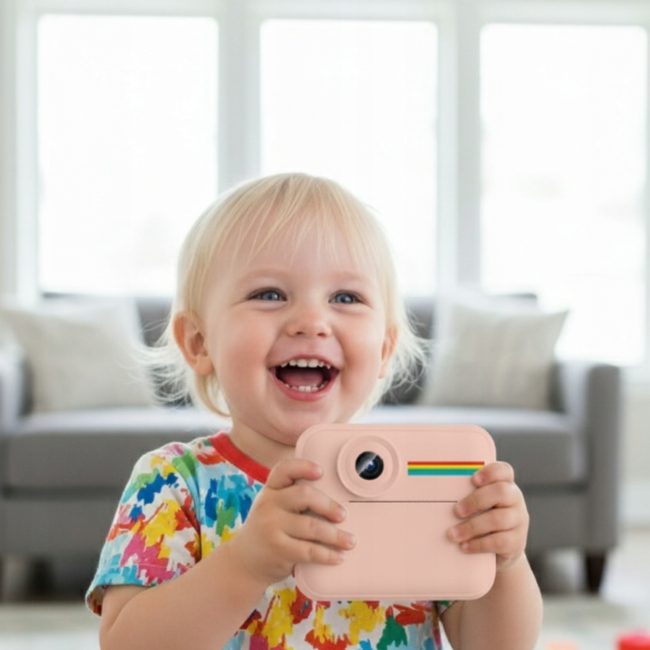 Aparat NATYCHMIASTOWY dla dzieci zdjęcia kolor selfie menu PL gry Drukuś