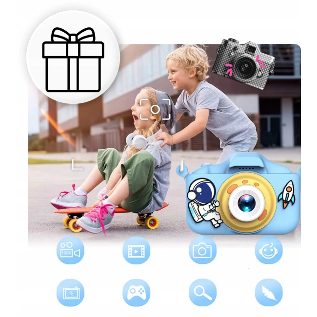 KAMERA APARAT DLA DZIECI CYFROWY FOTOGRAFICZNY Z GRAMI karta pamięci 32 GB