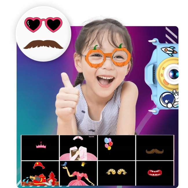 KAMERA APARAT DLA DZIECI CYFROWY FOTOGRAFICZNY Z GRAMI karta pamięci 32 GB