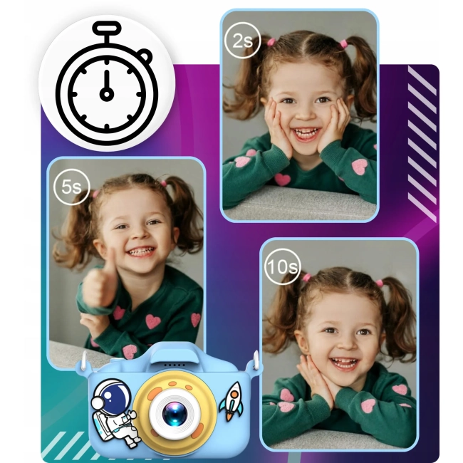 KAMERA APARAT DLA DZIECI CYFROWY FOTOGRAFICZNY Z GRAMI karta pamięci 32 GB