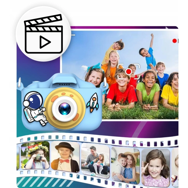 KAMERA APARAT DLA DZIECI CYFROWY FOTOGRAFICZNY Z GRAMI karta pamięci 32 GB