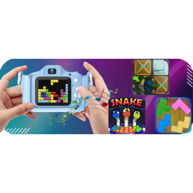 KAMERA APARAT DLA DZIECI CYFROWY FOTOGRAFICZNY Z GRAMI karta pamięci 32 GB