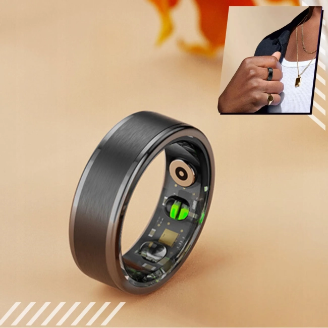 Smart Ring Inteligentny Sportowy Pierścionek Sport Kalorie Sen Tętno Kroki
