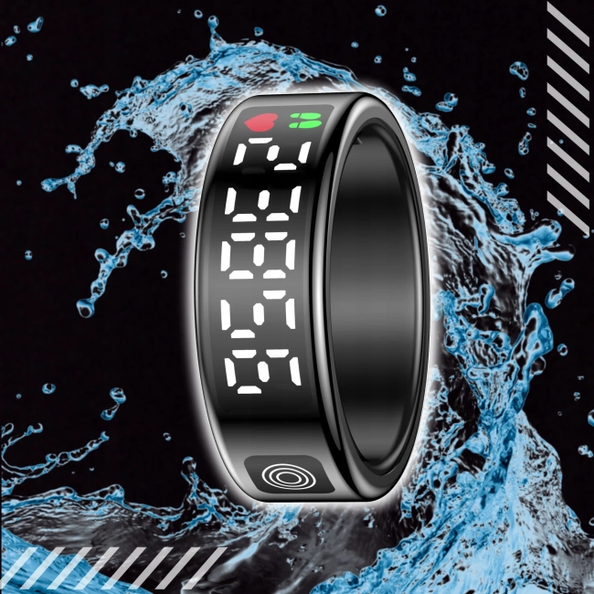 Smart Ring Inteligentny Pierścień WYŚWIETLACZ Tryby Sportowe Kalorie Sen